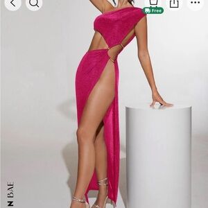 SHEIN cut out one shoulder dress - pink